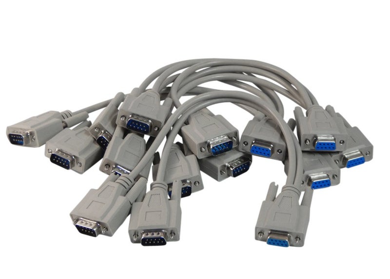 Your Cable Store 1 Foot 9 Pin Serial Splitter Cable DB9 2 Male / 1 Female RS232 5 Pack - Image 1